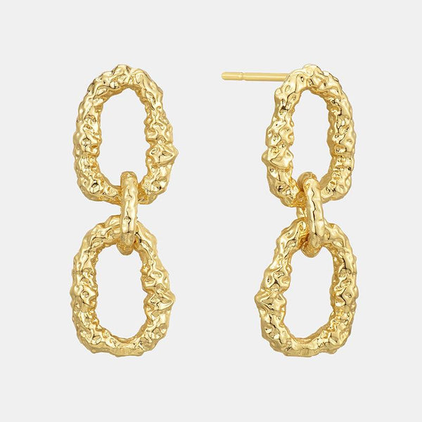 cacatoès Hammered Gold Link Earrings
