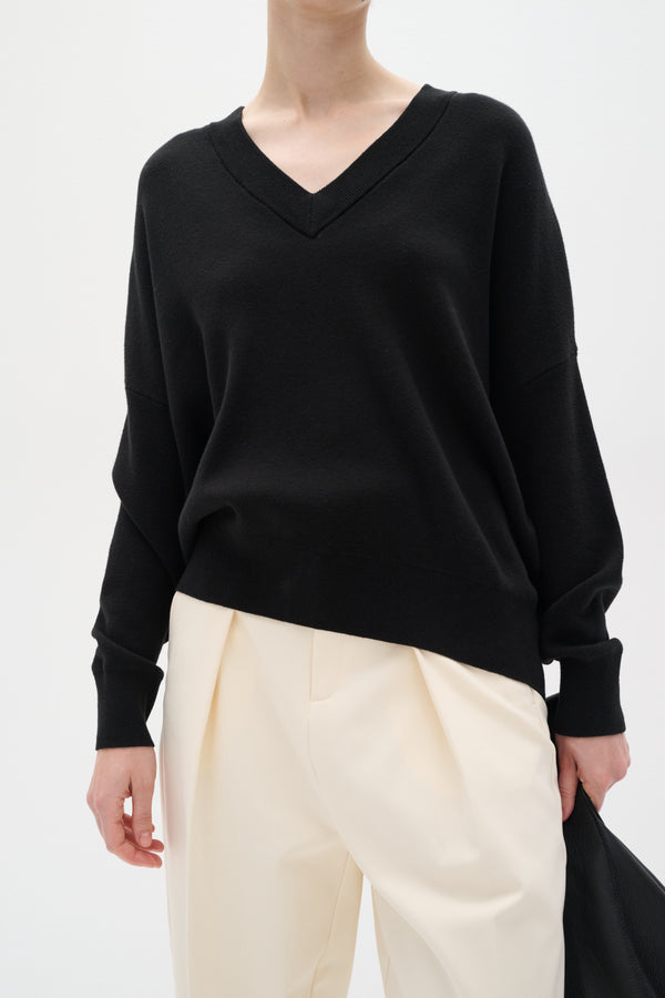 Cacatoès InWear Foster V-neck Pullover In Black