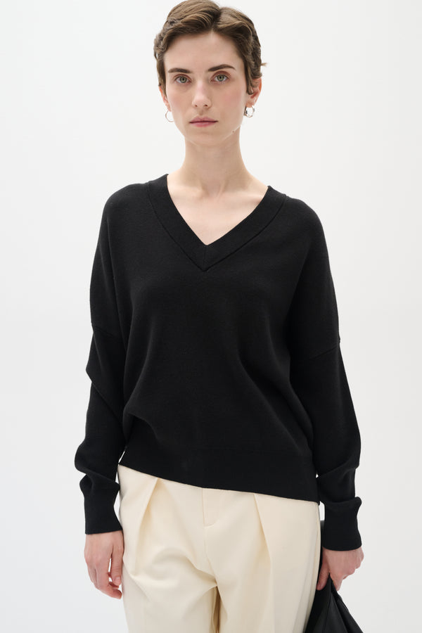 cacatoès InWear Foster V-neck Pullover In Black