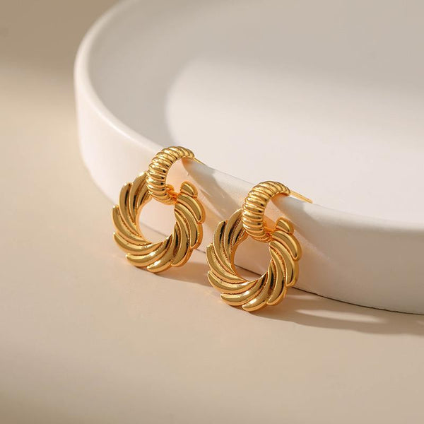 cacatoès Iris Spiral Knocker Earrings In Gold