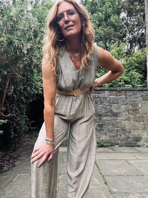 Cacatoès Lara Belted Jumpsuit (One Size)