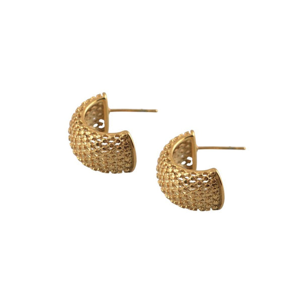 Cacatoès Leo Textured Gold Curve Earrings