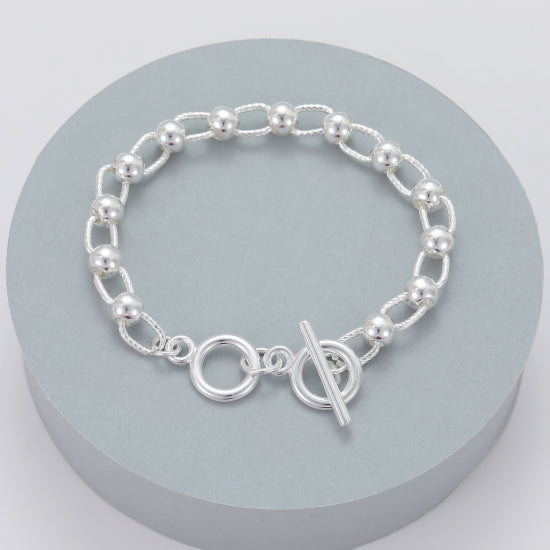 cacatoès Mary Silver Bracelet with Round Links