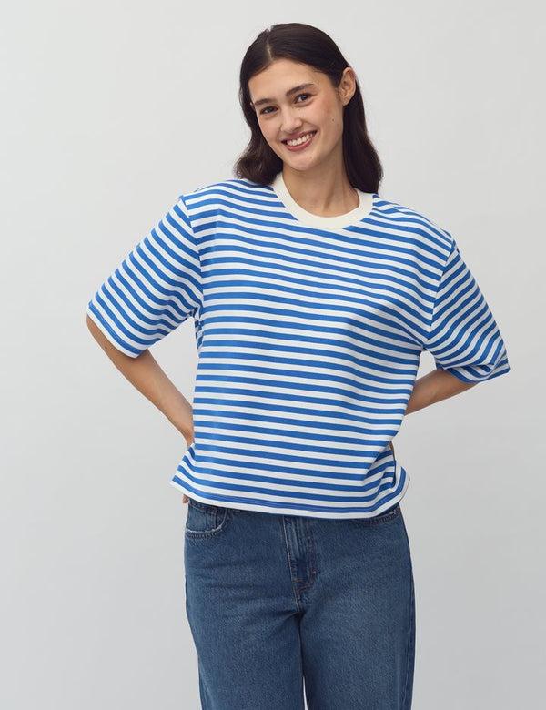 cacatoès MbyM Betsy Top in Sapphire Stripe