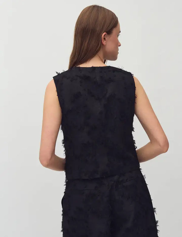 Cacatoès MbyM Bloomilla Waistcoat Jacket In Caviar