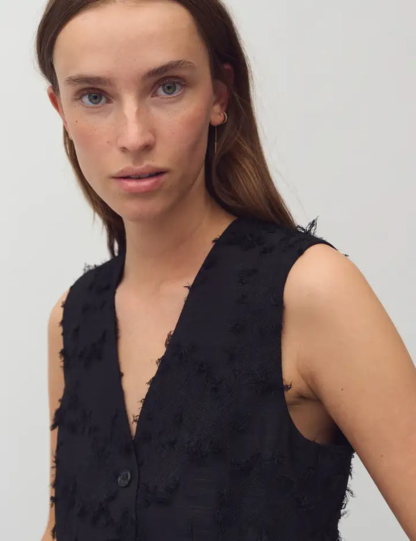 Cacatoès MbyM Bloomilla Waistcoat Jacket In Caviar