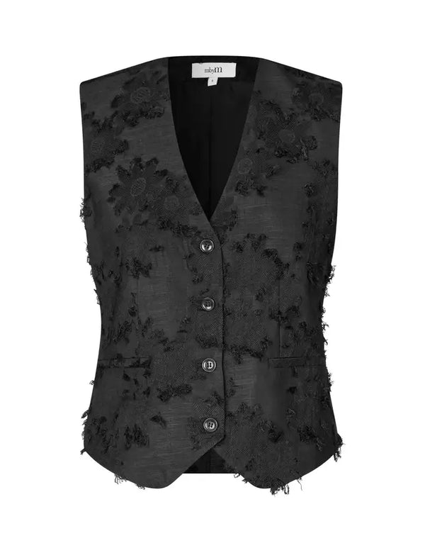 Cacatoès MbyM Bloomilla Waistcoat Jacket In Caviar