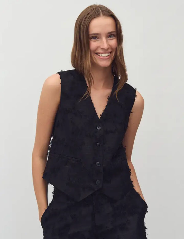 cacatoès MbyM Bloomilla Waistcoat Jacket in Caviar