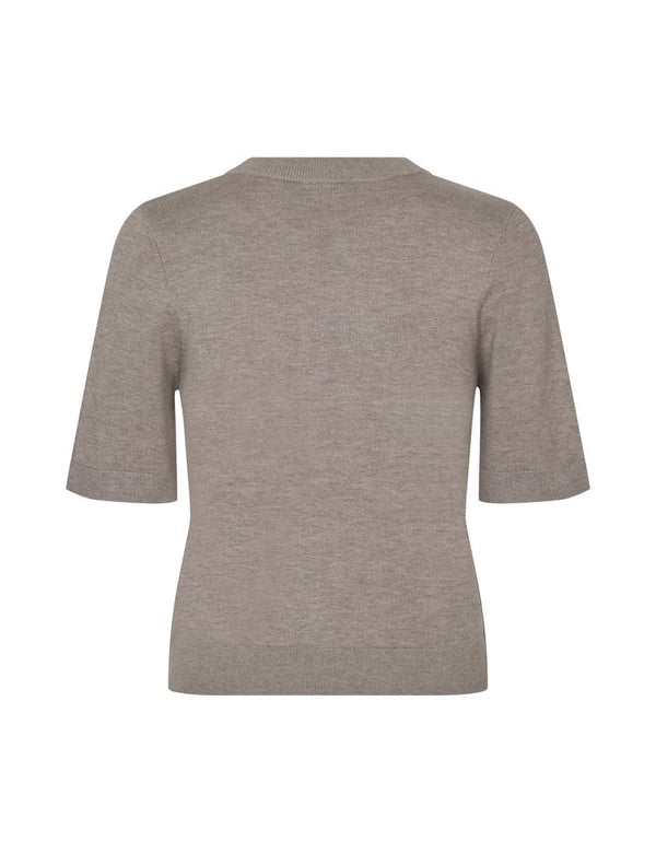 Cacatoès MbyM Carla Short Sleeved Jumper In Fossil