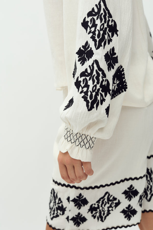 Cacatoès MbyM Contrasta Kanja Shirt In Sugar Black