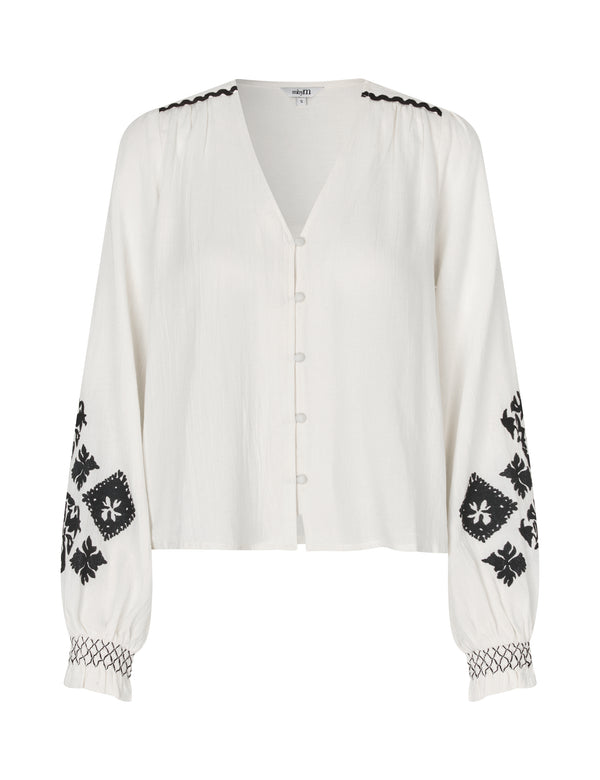 cacatoès MbyM Contrasta Kanja Shirt in Sugar Black