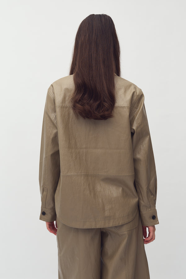 Cacatoès MbyM Crincle Shirt In Brindle Sand