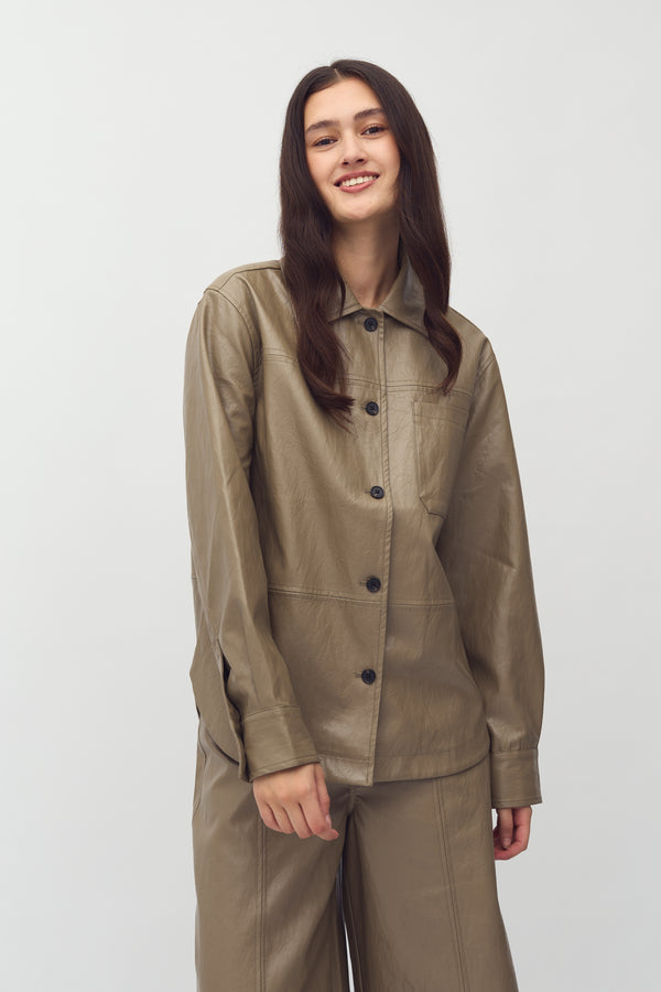 cacatoès MbyM Crincle Shirt in Brindle Sand