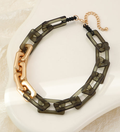 cacatoès Mina Chunky Clear Resin & Gold Chain