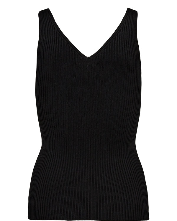 Cacatoès Numph Nucerys Knitted Vest Top In Caviar