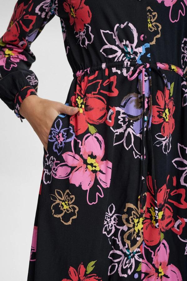 Cacatoès Numph Nuhallie Midi Dress In Caviar Print