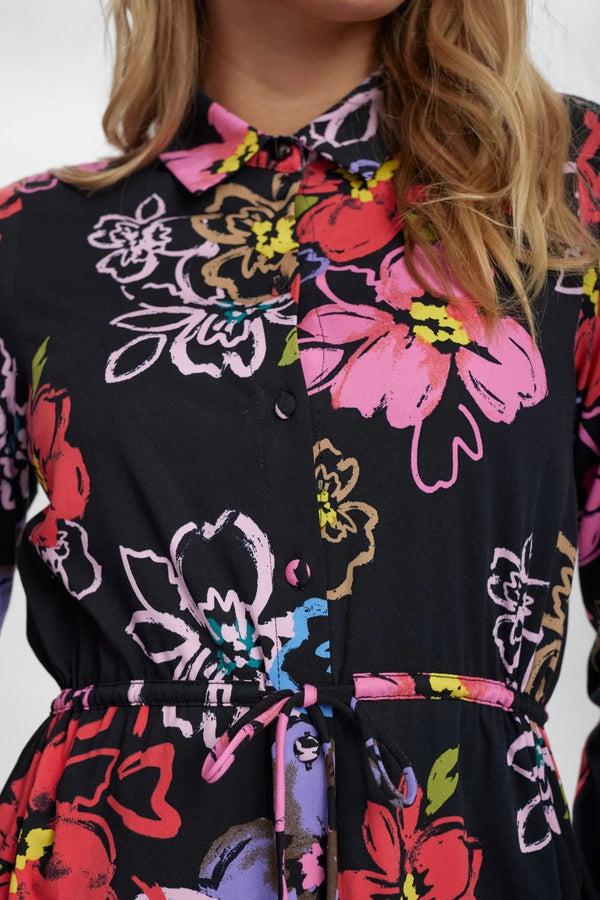 Cacatoès Numph Nuhallie Midi Dress In Caviar Print