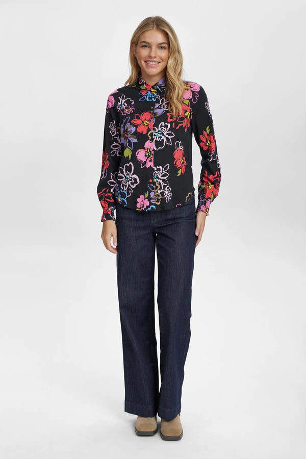 Cacatoès Numph Nuhallie Shirt In Caviar Print