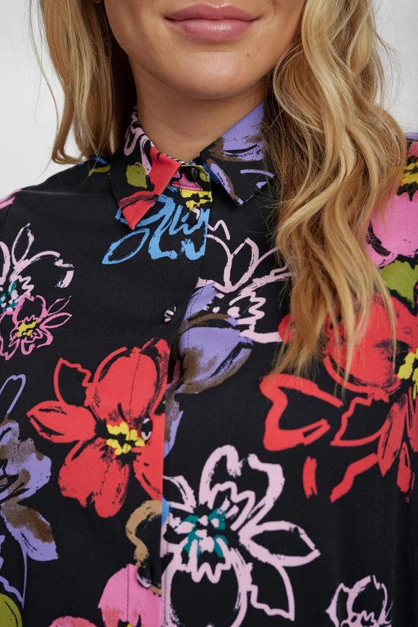 Cacatoès Numph Nuhallie Shirt In Caviar Print