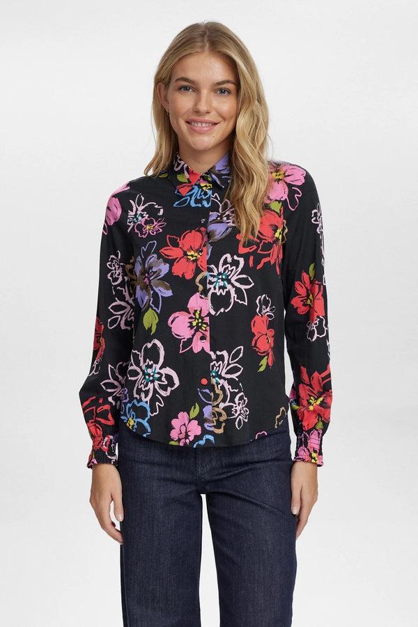 cacatoès Numph Nuhallie Shirt in Caviar Print