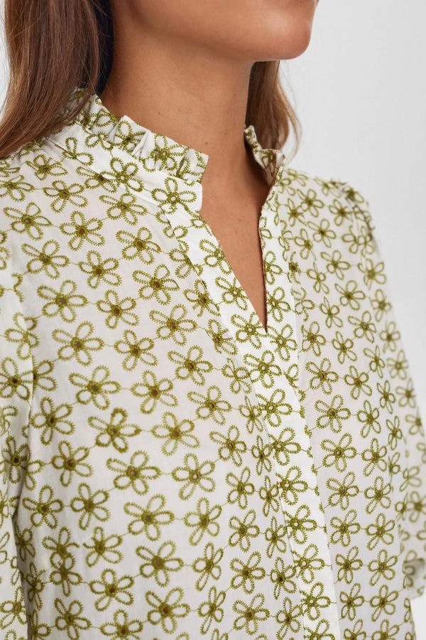 Cacatoès Nusiva Embroidered Shirt In Cloud Dancer