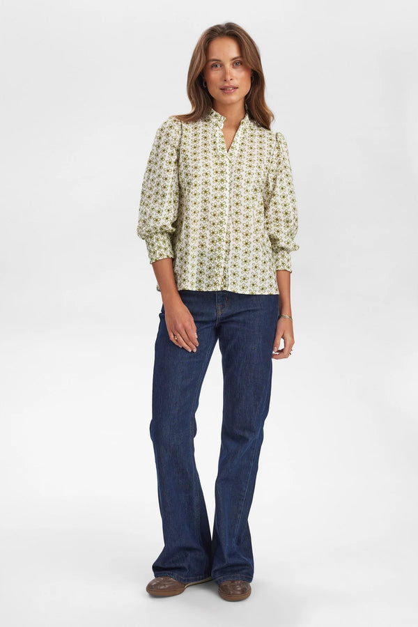 Cacatoès Nusiva Embroidered Shirt In Cloud Dancer