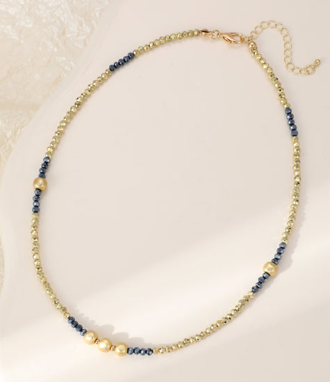 cacatoès Oma Gold & Navy Sparkly Beads Necklace