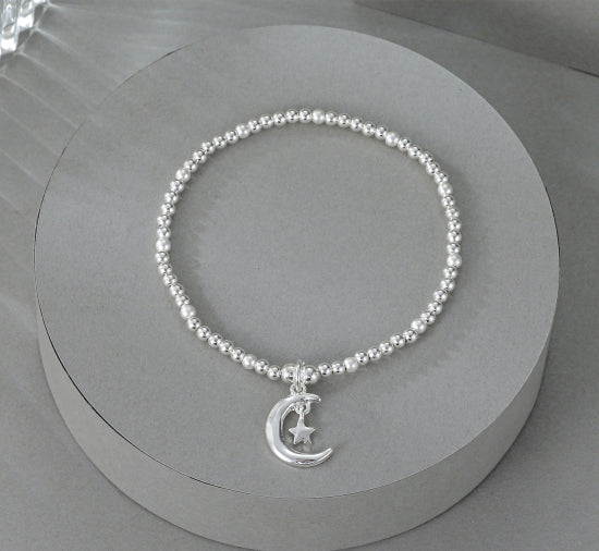 cacatoès Sammy Bracelet with Moon Charm in Silver