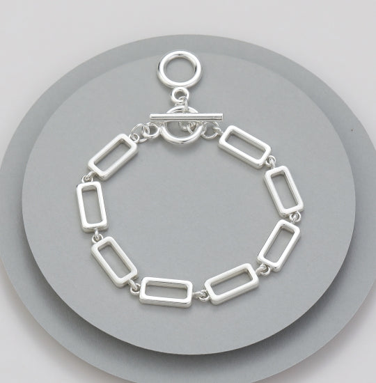 cacatoès Silver Square Link Bracelet