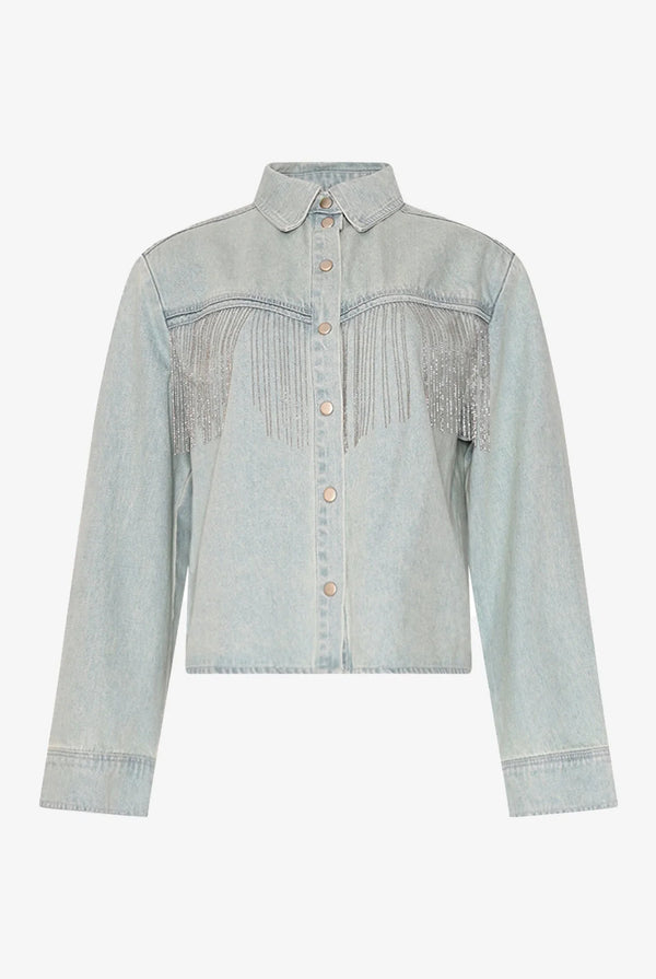 Cacatoès Terica Denim Shirt Jacket In Light Wash