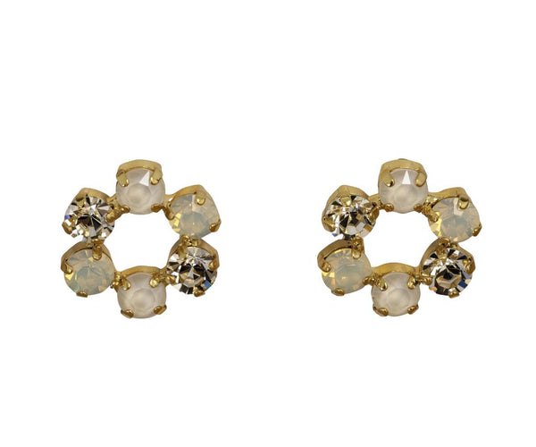 Cacatoès Tilda Gem Flower Hoop In White & Gold
