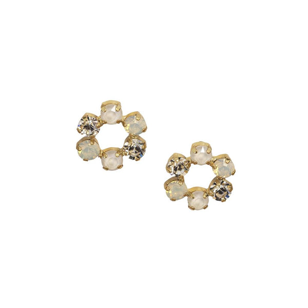 cacatoès Tilda Gem Flower Hoop in White & Gold