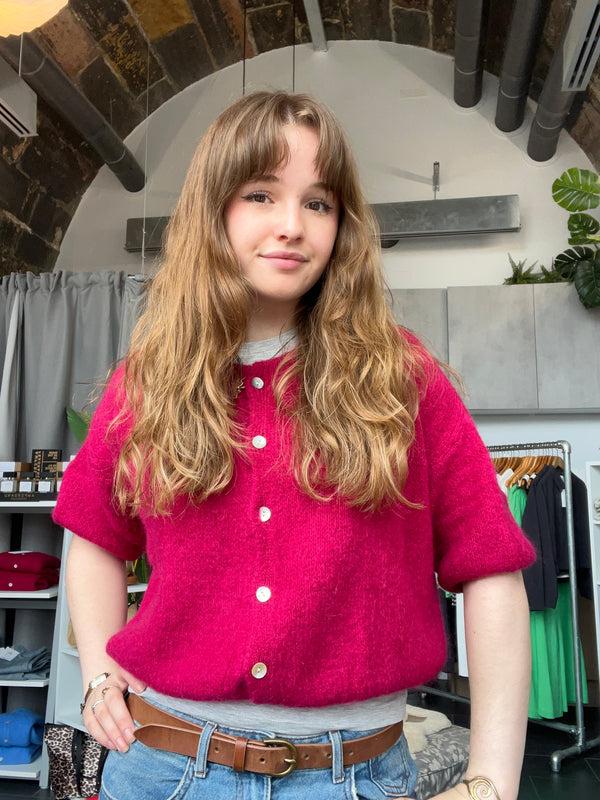 cacatoès Tilly Mohair Cardigan in Magenta (ONE SIZE)