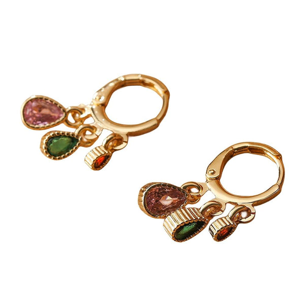 cacatoès Triple Teardrop Huggie Multi & Gold