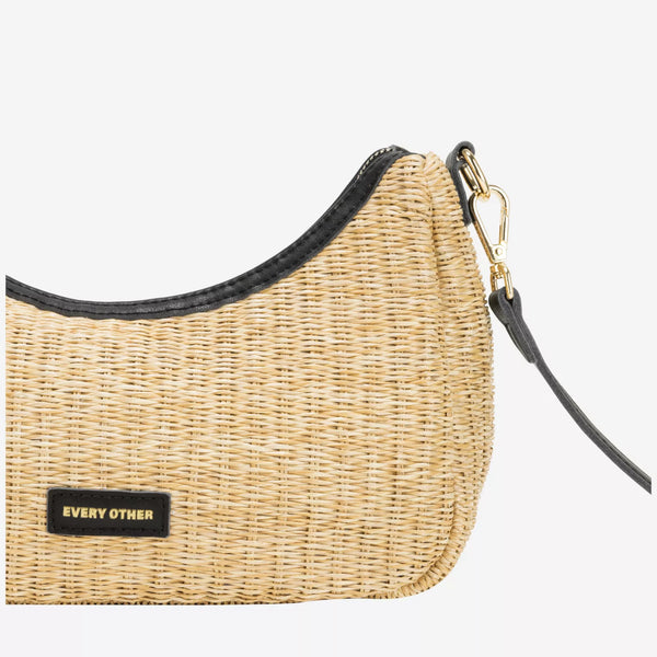 Cacatoès Woven Rattan Bag In Black