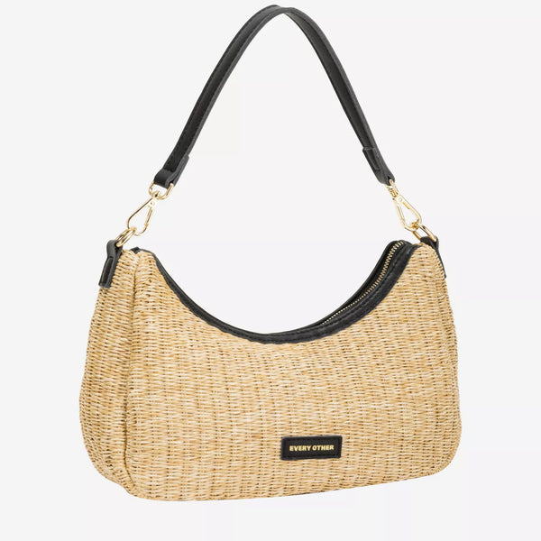 Cacatoès Woven Rattan Bag In Black