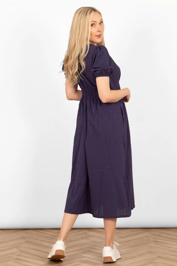 Cacatoès Dalia Cotton Midi Shirt Dress In Navy Blue