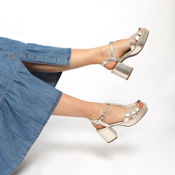 Cacatoès Esska Vegan Leather Platinum Charlie Sandal