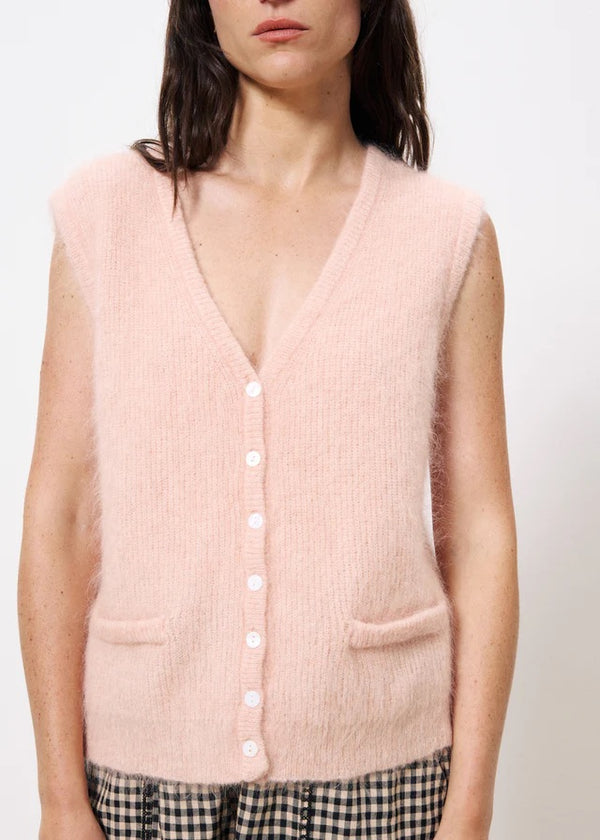 cacatoès Frnch Meliza Knitted Waistcoat in Pale Rose