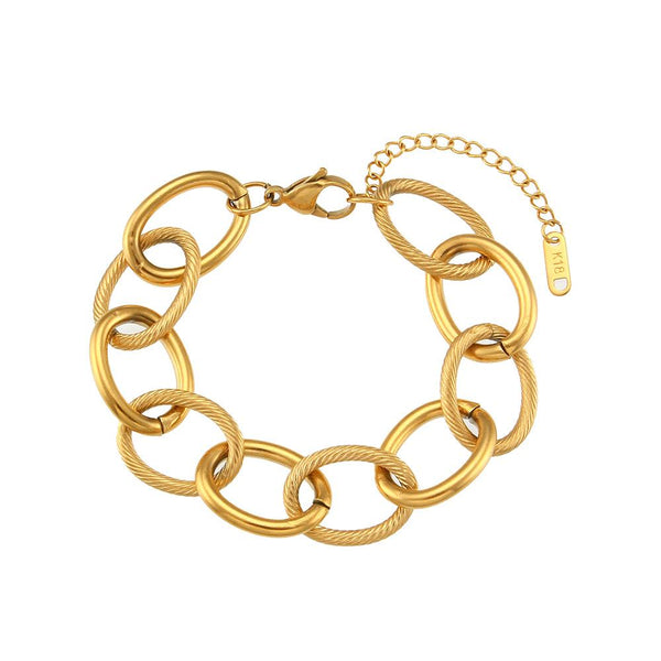 Cacatoès Gold Link Bracelet In Gold With Oval Links