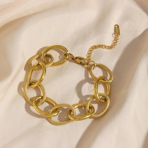 cacatoès Gold Link Bracelet in Gold with Oval Links