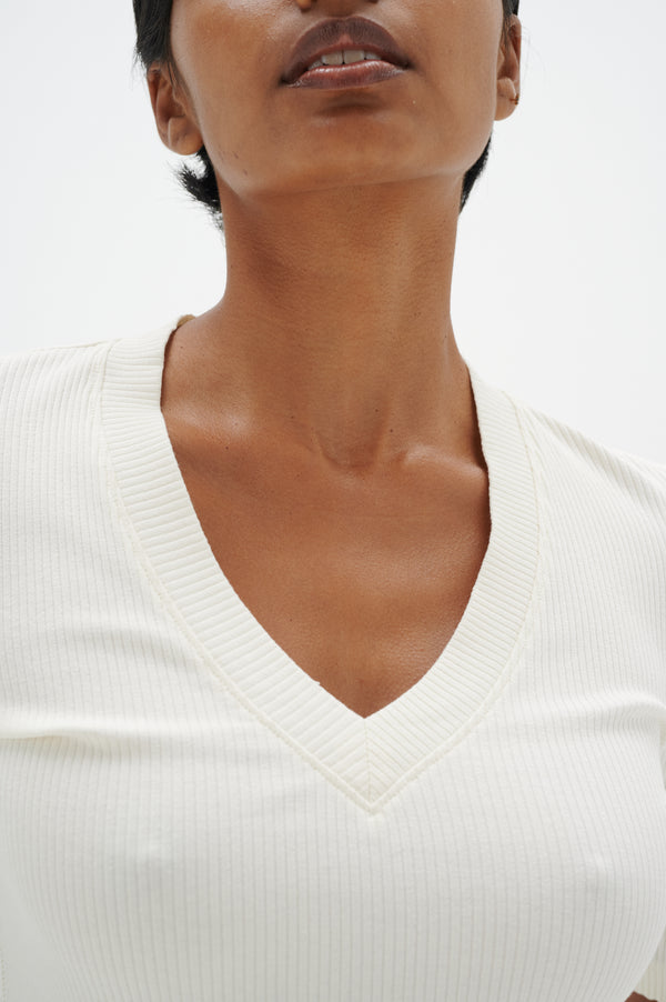 Cacatoès InWear Dagna V-Neck T-Shirt In Whisper White