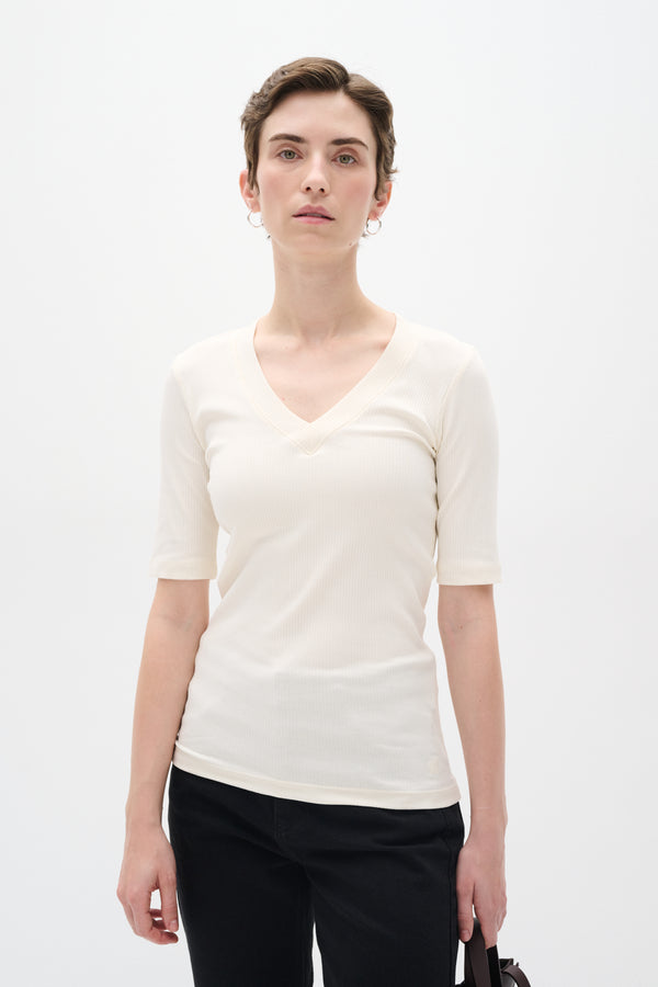 Cacatoès InWear Dagna V-Neck T-Shirt In Whisper White