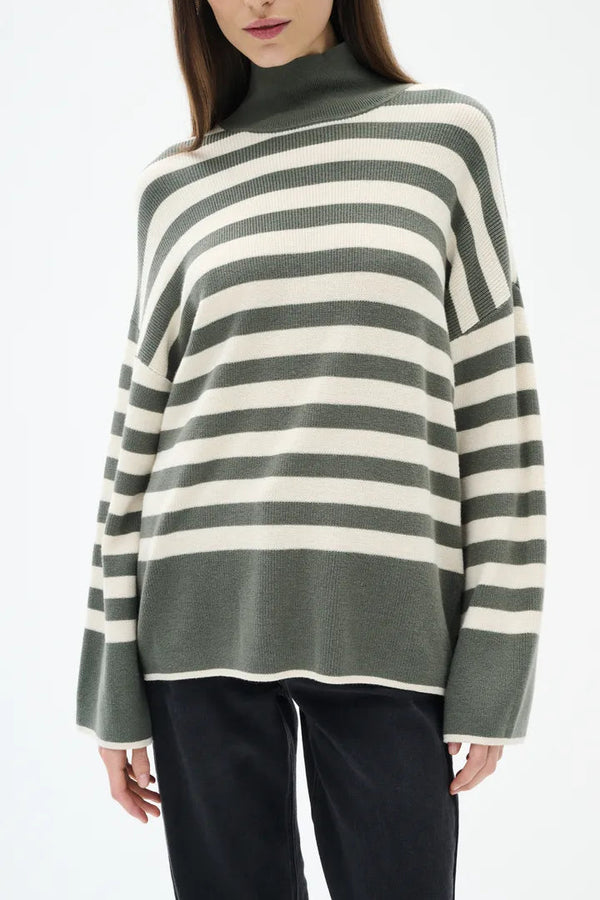 Cacatoès Inwear Gittel Agave Green Cashmere Mix Stripe Pullover