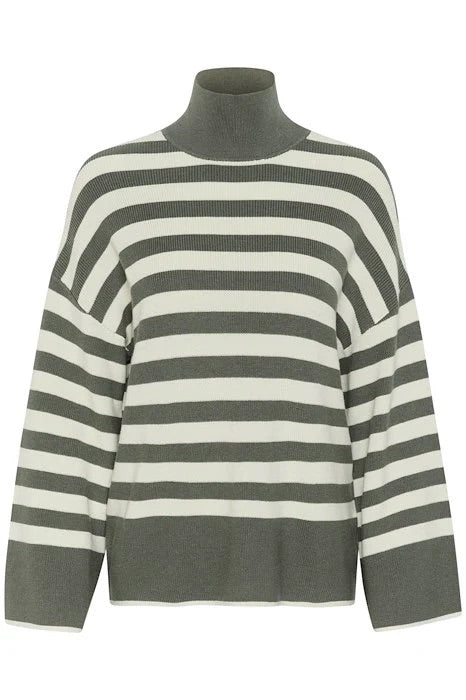 Cacatoès Inwear Gittel Agave Green Cashmere Mix Stripe Pullover