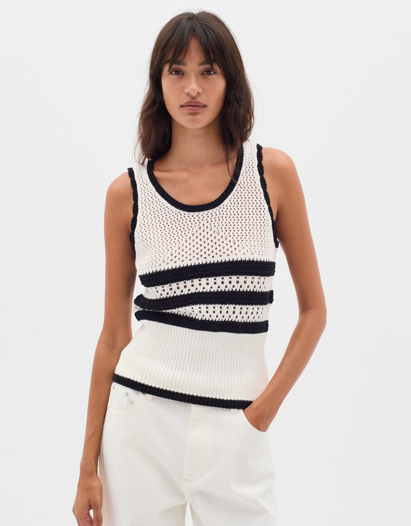 cacatoès InWear Yancy Knitted Striped Tank Top IW Top