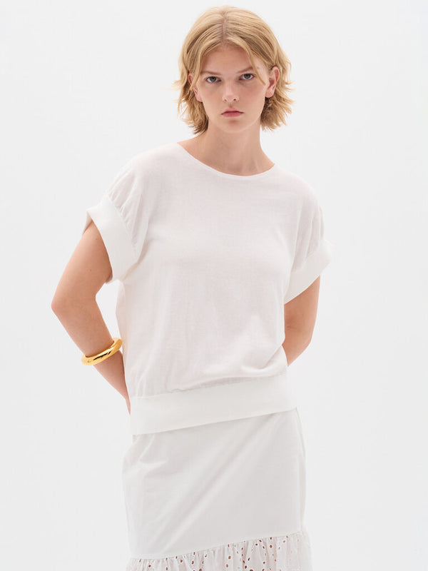 cacatoès InWear Yas Cotton Top IW Top in Pure White