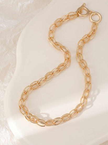 cacatoès Mara Gold Mixed Links Necklace with Toggle Fastening