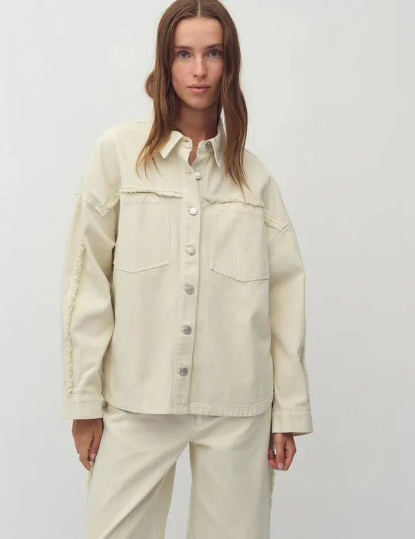 cacatoès MbyM Kany Wilmana Denim Shirt Jacket in Oyster