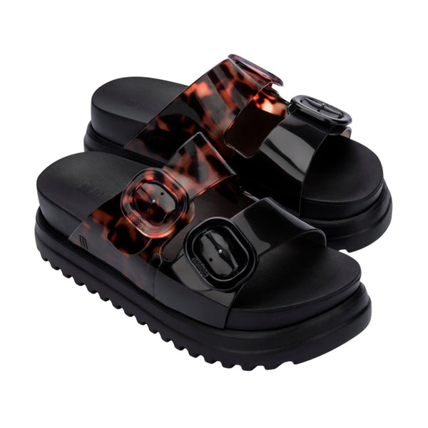 Cacatoès Melissa Cosy Platform In Black And Tortoise